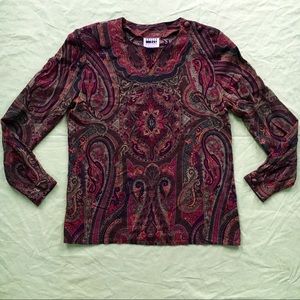 70s Vintage Unique Psychedelic Printed Blouse
